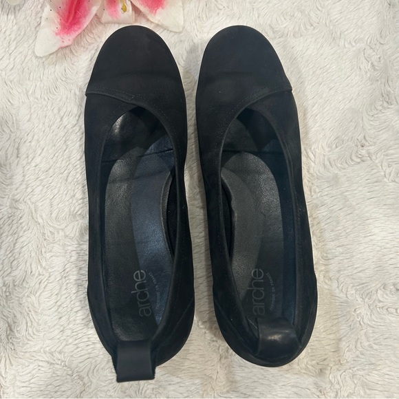 Arche Black Suede Ballet Flats - Picture 2 of 9